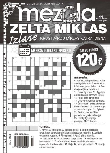 MEZGLA ZELTA MĪKLAS Nr. 11 2024